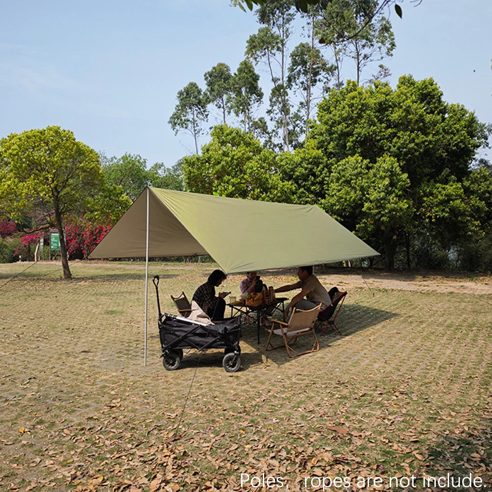 3x3 3x4 3x5 4x4 Sunshade Tarp Outdoor Camping Waterproof Awning Silver Coating UV Sun Shelter Picnic BBQ Lightweight Sun Canopy
